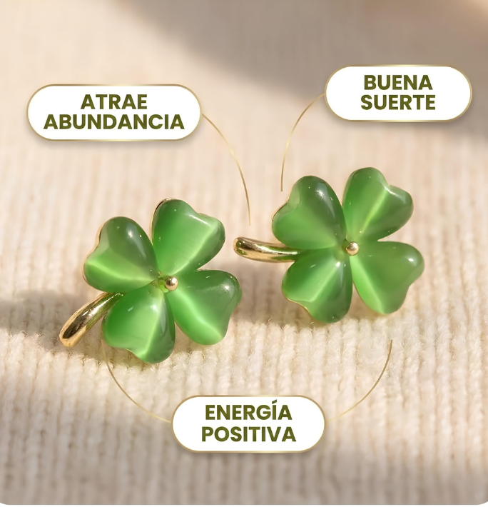 Par de aretes de Jade Natural - Atraen abundancia y buena suerte 2x1