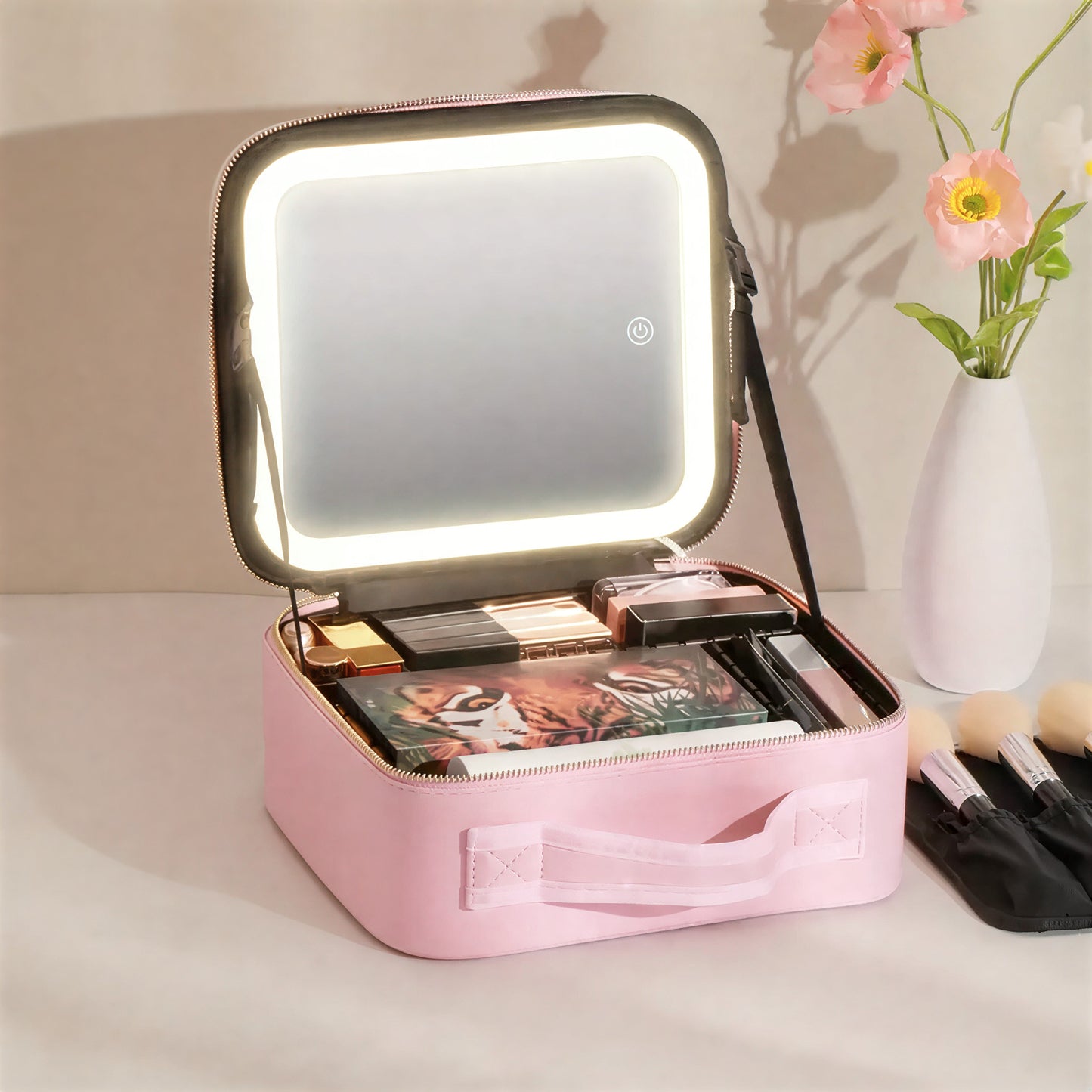 Organizador de maquillaje con espejo y luces LED